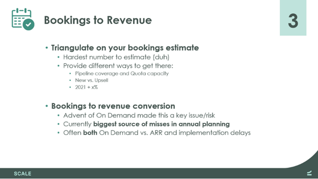 2022 Annual Planning Advice for CFOs - Scale Venture Partners - 3 Bookings to Revenue