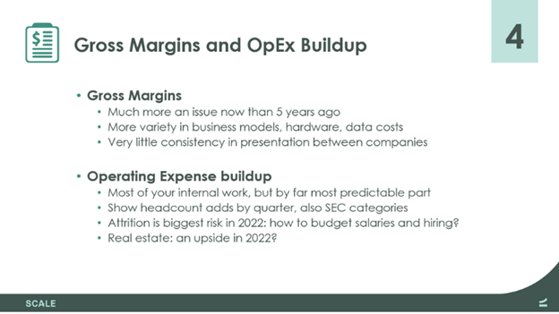 2022 Annual Planning Advice for CFOs - Scale Venture Partners - 4 Gross Margins