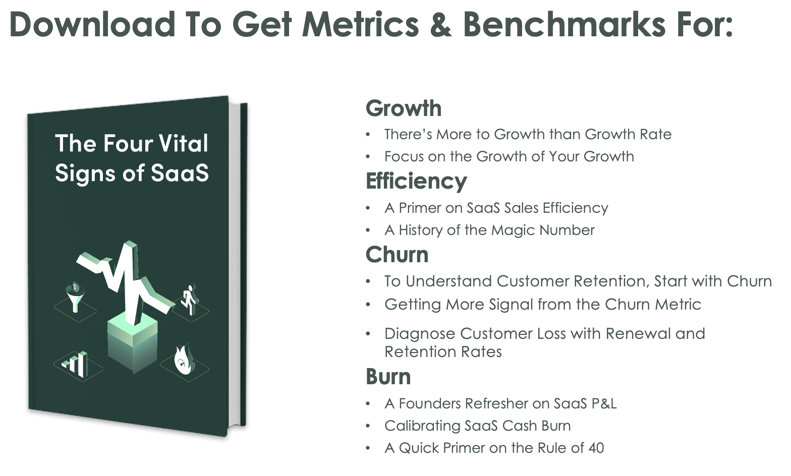 eBook table of contents: growth, efficiency, churn & burn